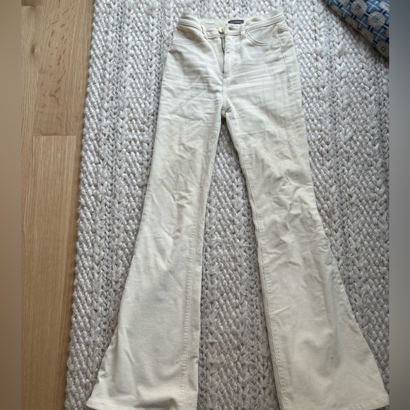 DL1961 Rachel Flare Ultra High Rise Instasculpt 35" - Eggshell Corduroy Size 23 - Picture 8 of 8